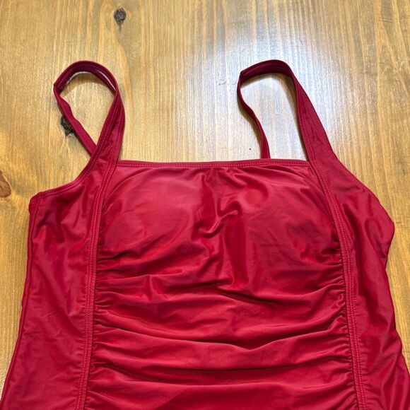 NWOT Womens Vintage Ruched Padded Tummy Control One Piece Swimsuits Swimdress XL - Picture 7 of 11